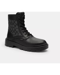 COACH - Combat Boot With Signature Jacquard - Lyst
