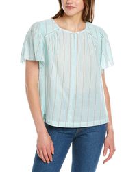 Lilla P - Flutter Sleeve Split Neck Top - Lyst