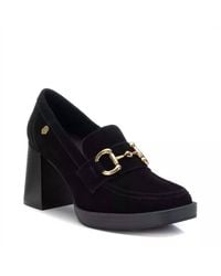 Xti - Suede Heeled Loafers - Lyst