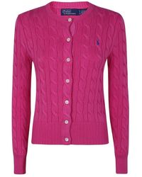 Polo Ralph Lauren - Classic Cable Knit Sweater With Button-Up Front - Lyst