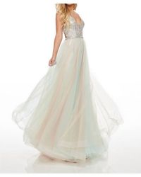 Rachel Allan - Tulle A-Line Prom Gown With Ab Stones - Lyst