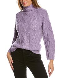 Vince Aran Raglan Mock Neck Alpaca & Wool-blend Sweater - Purple