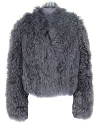 Ferragamo - Shearling Cropped Jacket - Lyst