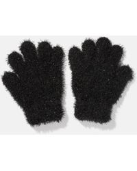 Guess Factory - Metallic Knit Pom Gloves - Lyst