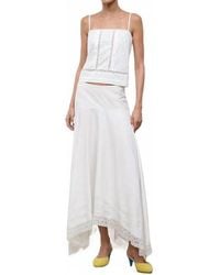 STAUD - Ainsley Lace Trim Maxi Skirt - Lyst