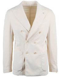 L.B.M. 1911 - Double-Breasted Velvet Jacket With Notched Lapel - Lyst