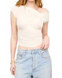 The Workshop - Asymmetrical Wrap Neckline Knit Top - Lyst