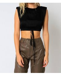 Olivaceous - Satin Cropped Muscle Tank - Lyst