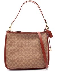 COACH - Signature Canvas Leather Shoulder Bag - Lyst