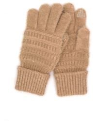Fashnzfab - Fuzzy Cable Knit Smart Touch Gloves - Lyst