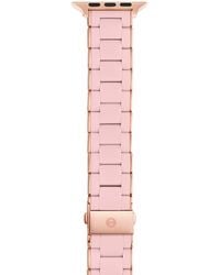 Michele - 38/40/41mm And 42/44/45/49mm Barely Pink And Pink Stainless Steel And Silicone Band For Apple Watch - Lyst