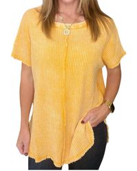 Zenana - A Wink And A Smile Waffle Knit Top - Lyst