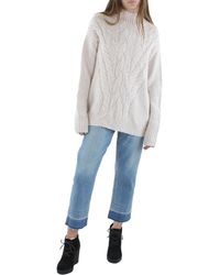 Vince - Wool Blend Cable Knit Turtleneck Sweater - Lyst