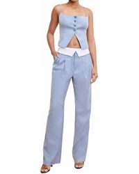 GOOD AMERICAN - Twill Suiting Foldover Trouser Pant - Lyst