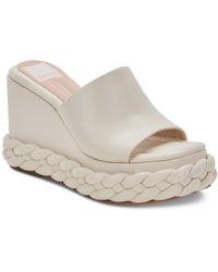 Dolce Vita - Elene Leather Slip On Wedge Sandals - Lyst