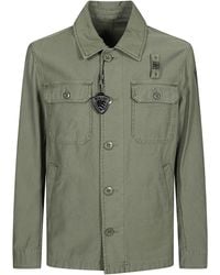 Blauer - Unlined Utility Jacket With Shirt Collar And Logo Accents - Lyst