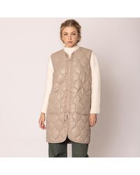 TRUEDAMES - Solid Quilted Long Vest - Lyst