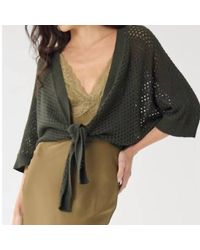Autumn Cashmere - Mesh Dolman Tie Front Cardigan - Lyst