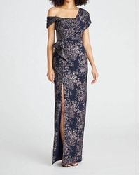 THEIA - Amaris Jacquard Column Gown - Lyst