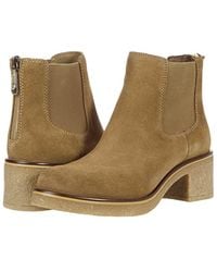 Blondo - Lima Boots Tan Suede Waterproof Chelsea Bootie Zap1027 - Lyst