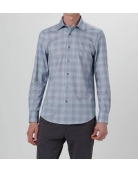 Bugatchi - Glen Plaid 6 Way Stretch Long Sleeve Shirt - Lyst