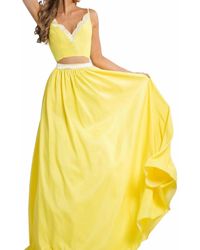 Rachel Allan - Two-Piece Mikado V Neck Prom Gown - Lyst