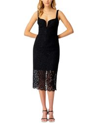 Bardot - Plunging Midi Cocktail And Party Dress - Lyst