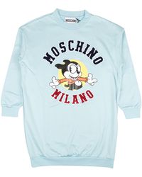 Moschino - Nwt Light Crewneck Logo Sweatshirt Dress - Lyst