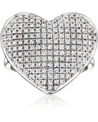Ross-Simons - Pave Diamond Heart Ring - Lyst