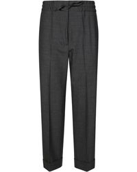 P.A.R.O.S.H. - Drawstring Waist Wool Blend Trousers - Lyst