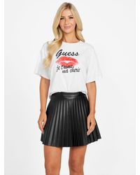 Guess - Vera Crewneck Rhinestone Tee - Lyst