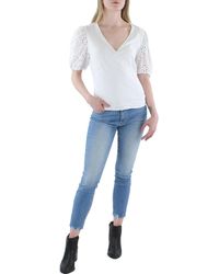 Laundry by Shelli Segal - Eyelet Criss-cross Pullover Top - Lyst