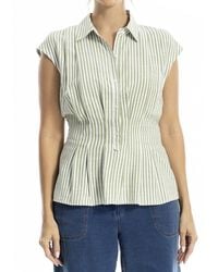 Max Studio - Cap Sleeve Collared Shirt - Lyst