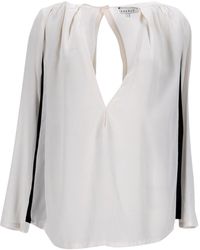 Sandro - V-Neck Silk Blouse - Lyst
