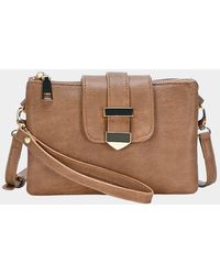 Fashnzfab - Belt Buckle Pointed Wristlet Clutch Crossbody Bag - Lyst