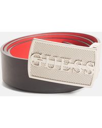 Guess Factory - Textured Logo Plaque Reversible Belt - Lyst