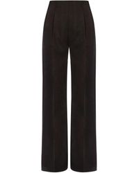 Alberta Ferretti - High-Waisted Wool Trousers - Lyst