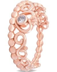 PANDORA - My Princess Tiara Ring Rose & Clear Cz - Lyst