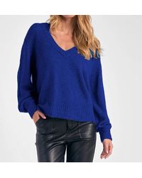 Elan - Cassie Classic V Neck Sweater - Lyst