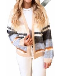 Mystree - Color Blocked Sweater Open Cardigan - Lyst