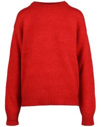 Add - Crewneck Sweater With Soft Knit Texture And Ribbed Detailing - Lyst