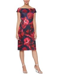SLNY - Floral Knee Sheath Dress - Lyst