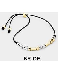 Fashnzfab - Bride Message Morse Code Adjustable Cinch Pull Tie Bracelet - Lyst