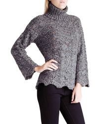Kensie - Twisted Fuzzy Yarn Long Sleeve Turtleneck Sweater - Lyst