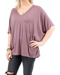 Adrienne - Soft Drape Pocket Tee - Lyst