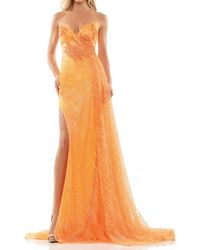 Colors Dress - Strapless Glitter Mesh Prom Gown - Lyst