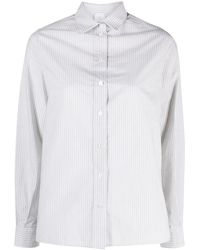Eleventy - Classic Vertical Stripe Cotton-Blend Long-Sleeve Shirt - Lyst