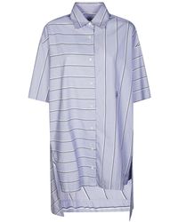 JW Anderson - Short Shirt Dress With Striped Design - Lyst