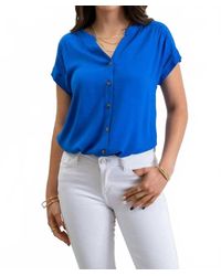 Blu Pepper - Short Roll Sleeve Button Down Shirt - Lyst