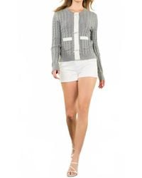Thml - Rib Knit Bow Cardigan - Lyst